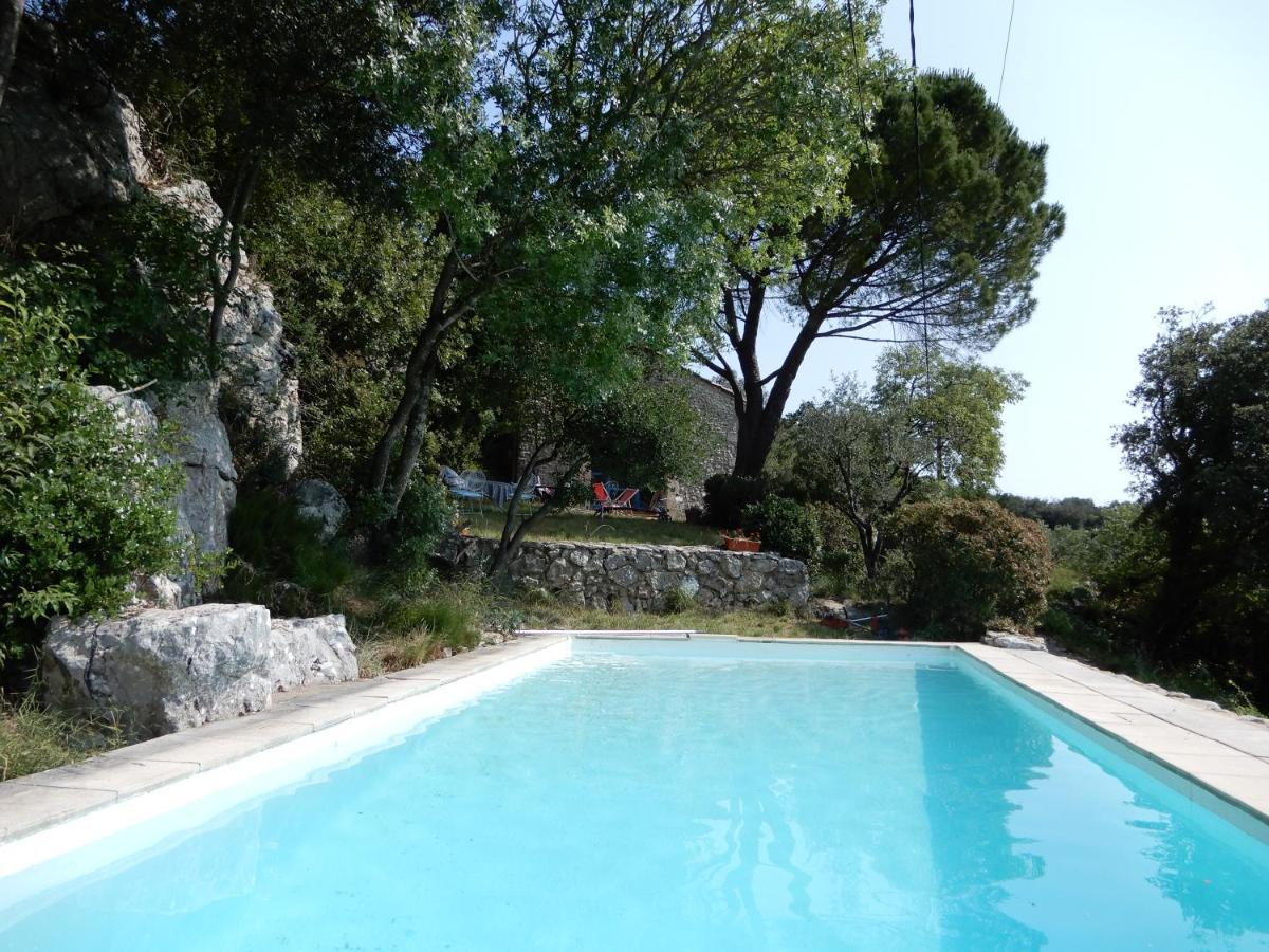 Mas En Pierres Seches Avec Piscine Villa Lussan  Luaran gambar